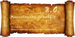 Maszalovits Olivér névjegykártya